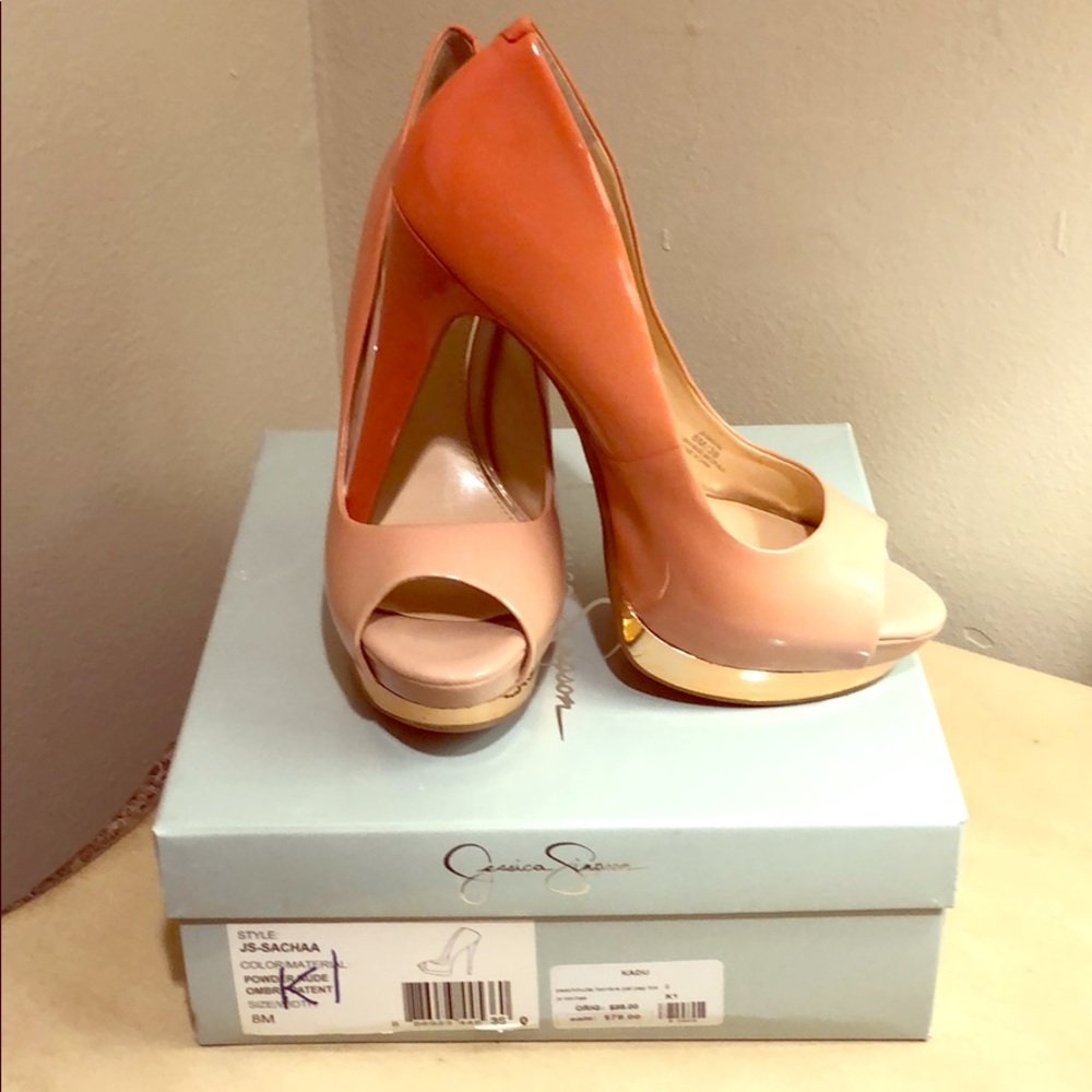 Jessica Simpson Peep toe ombré leather heels